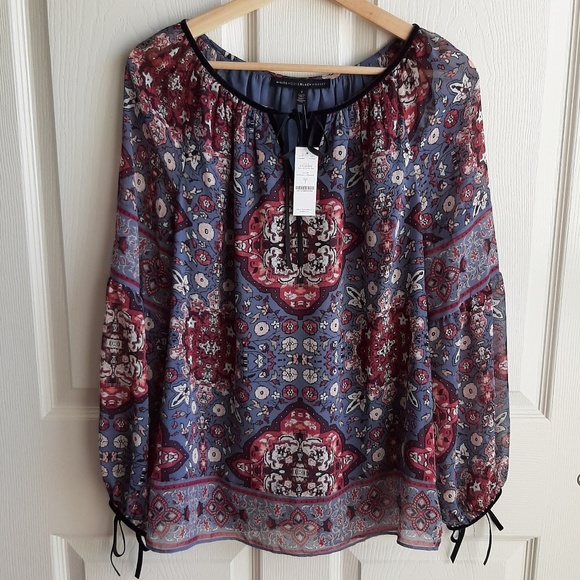 White House Black Market Tops - NWT White House Black Market Boho Blouse Size 2